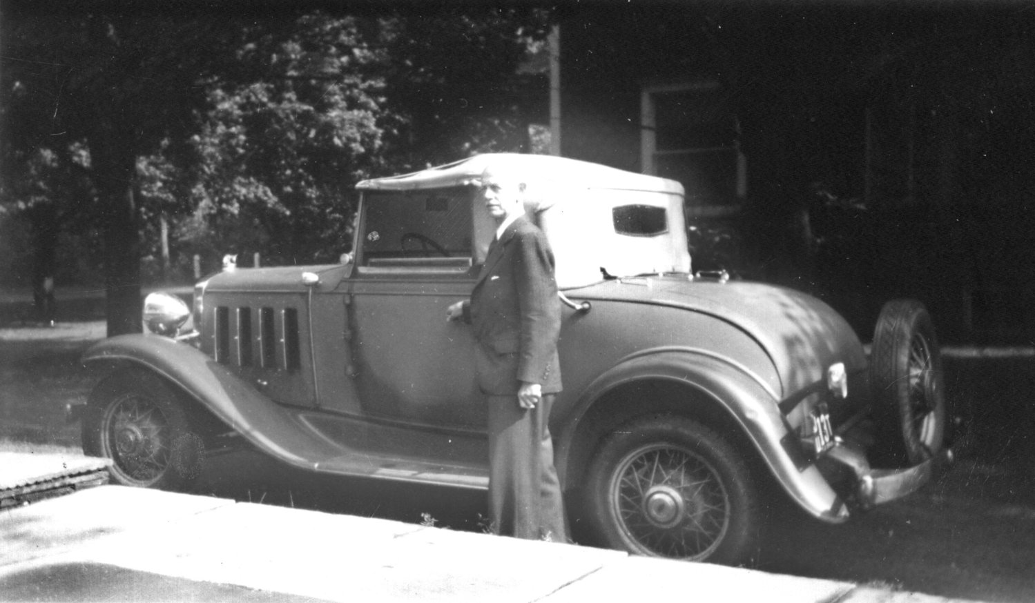My great-grandfather, Frederick F. Schuetz, and his 1932 Chevrolet Sport Roadster, which he kept for decades. I’m sure it got counted at least once.